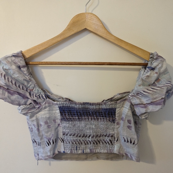 Aritzia Wilfred Wander Puff Sleeve Cropped Top - Picture 3 of 3